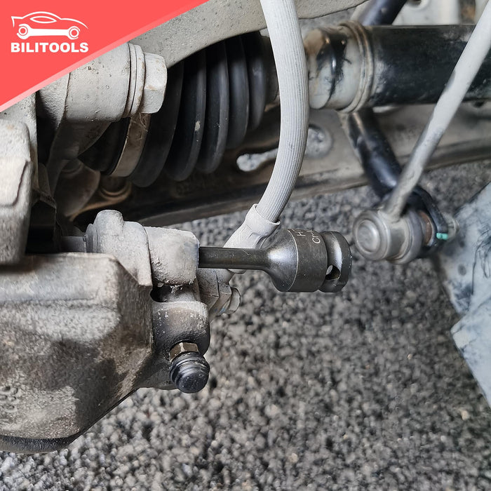 BILITOOLS 16-Piece Impact Brake Caliper Socket Set, 1/2" Drive Brake Adjusting Tool Compatible with Audi Porsche VW BMW Ford