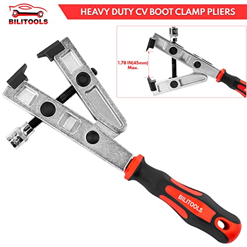 BILITOOLS Heavy Duty CV Boot Clamp Pliers, 3/8" Drive CV Joint Axle Boot Clamp Tool for Ear Clamps