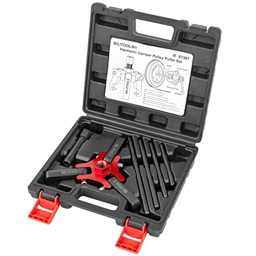 BILITOOLS Harmonic Balancer Puller Set, Adjustable 3-Jaw Puller for Removing Harmonic Damper Pulley Compatible with Chevy GM Chrysler ect.