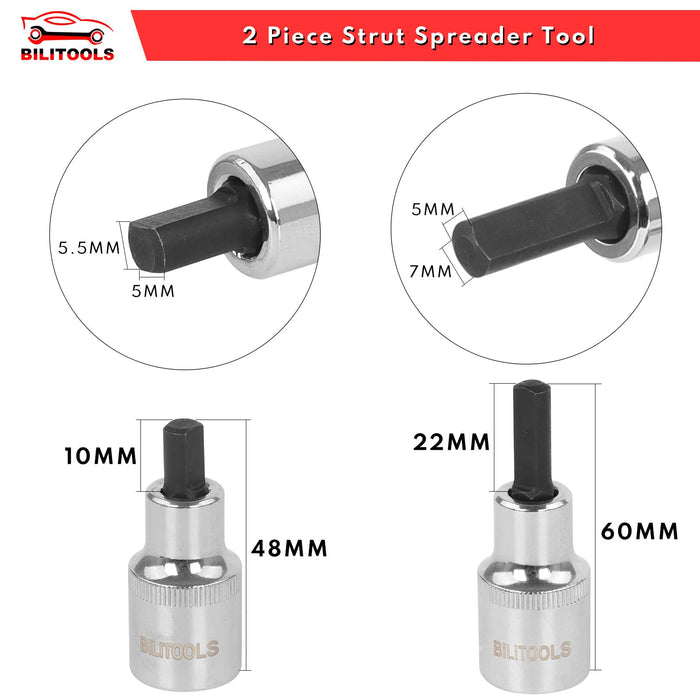 BILITOOLS Strut Spreader Tool, 2 Piece Suspension Tool Compatible with VW, Audi, BMW, Mini, Ford, Renault, ect.