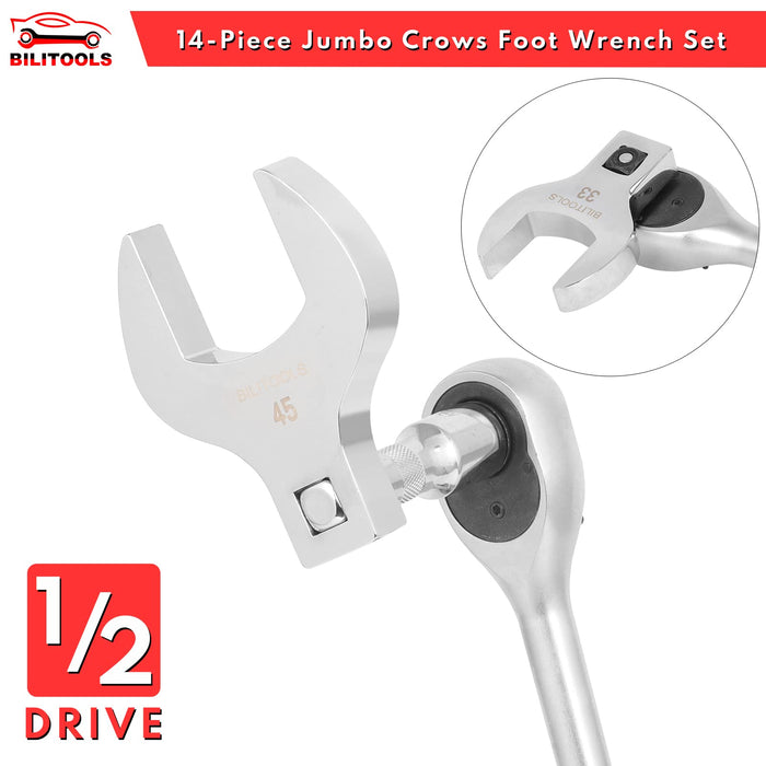 V8 Tools 7814 14-Piece 1/2 In. Drive SAE Jumbo Crowfoot Wrench Set - Foto 10