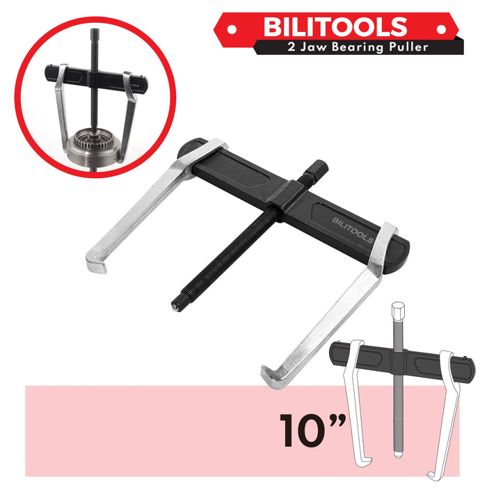 BILITOOLS 10" 2-Jaw Gear Puller, Internal External for Removal of Pulleys Flywheels Bearings & Gears