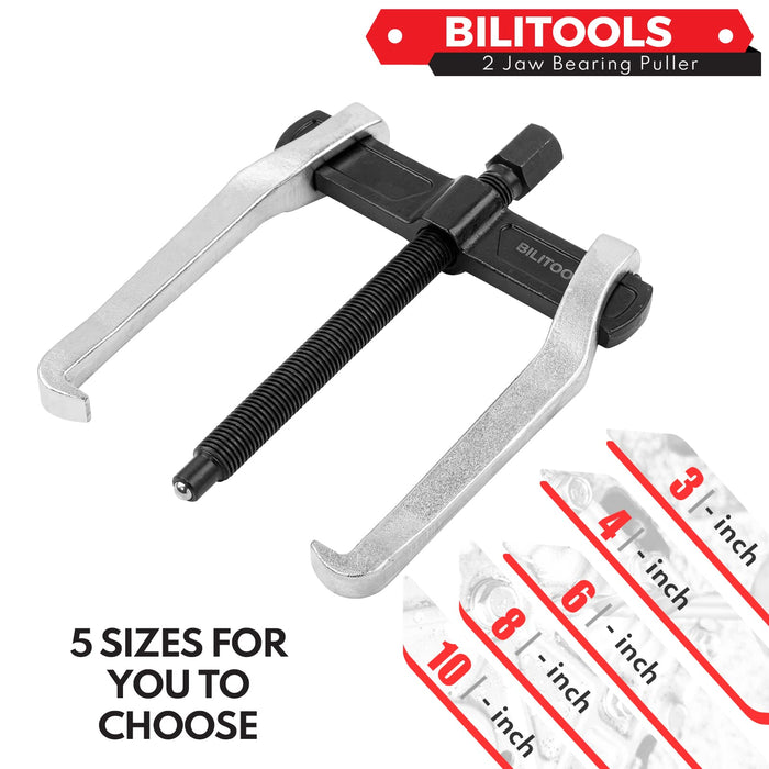 BILITOOLS 10" 2-Jaw Gear Puller, Internal External for Removal of Pulleys Flywheels Bearings & Gears