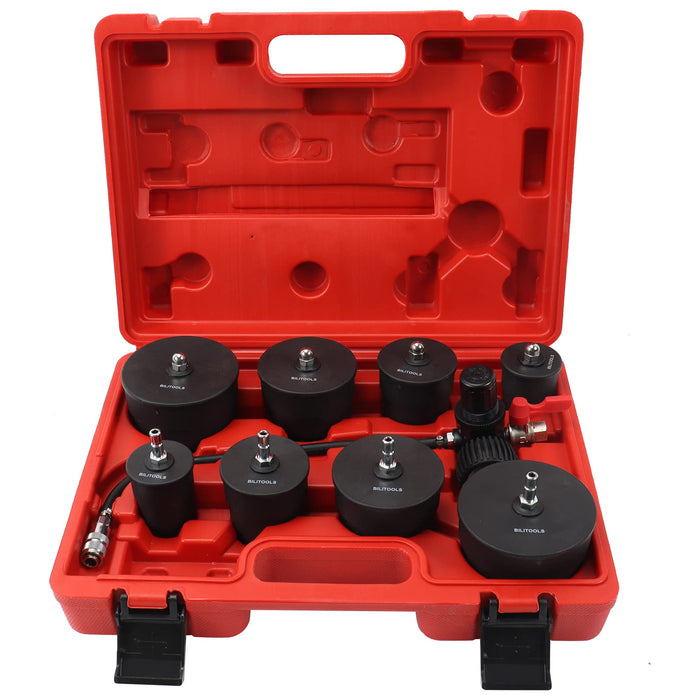 BILITOOLS 9-Piece Turbo System Leakage Tester Set Turbocharger Turbo Boost Leak Tester 1-3/8" - 3-1/2"